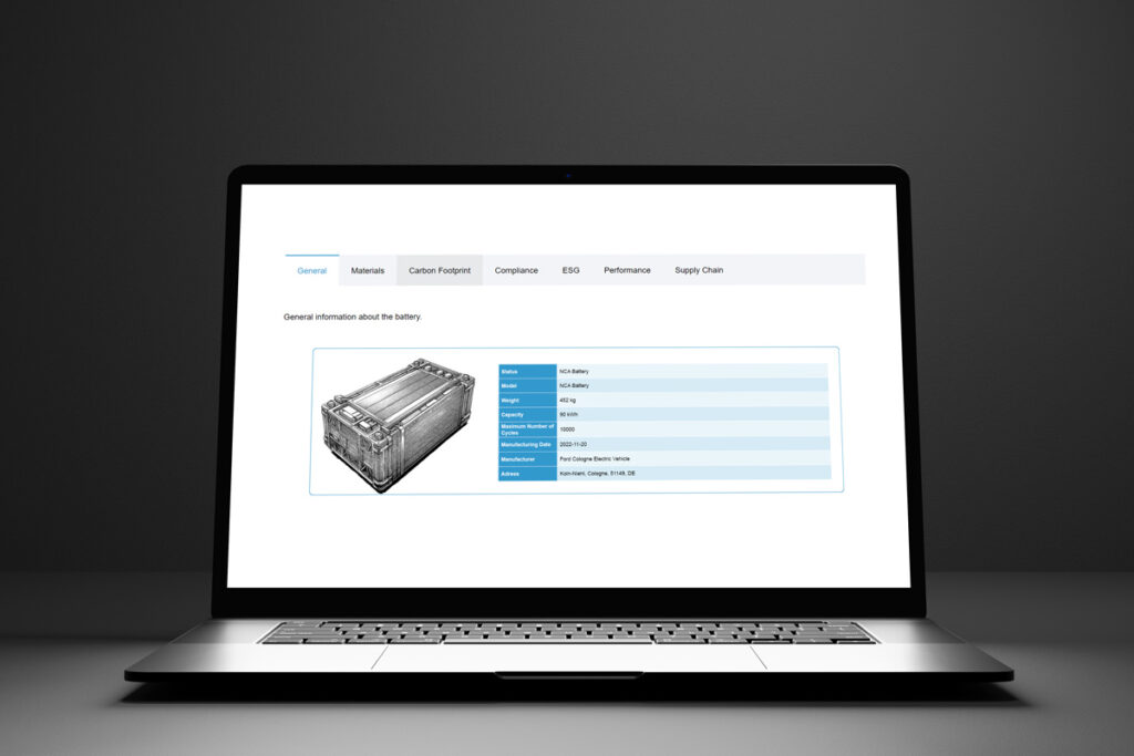 digital battery passport elevion example